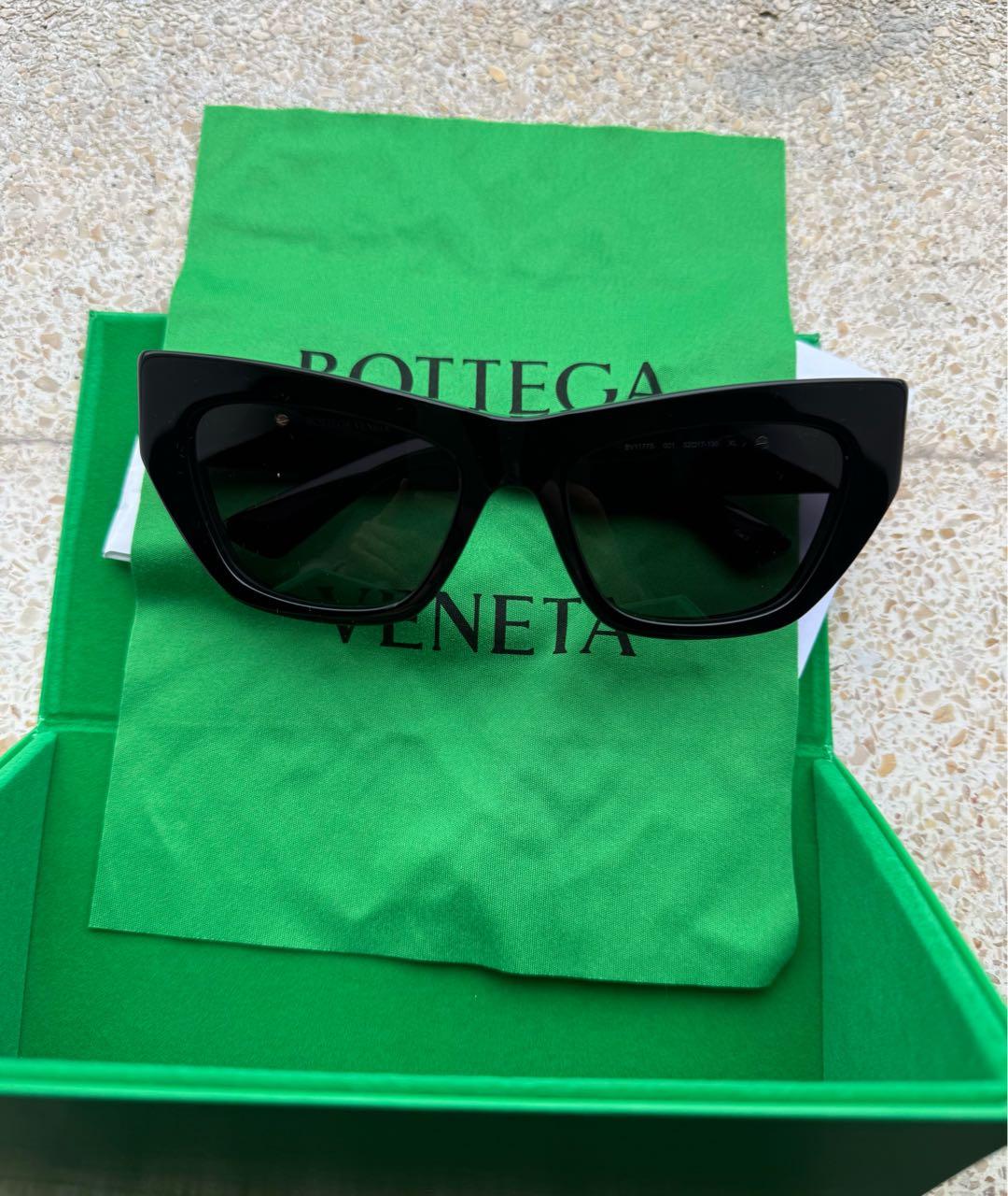 BOTTEGA VENETA Черные пластиковые солнцезащитные очки, фото 9