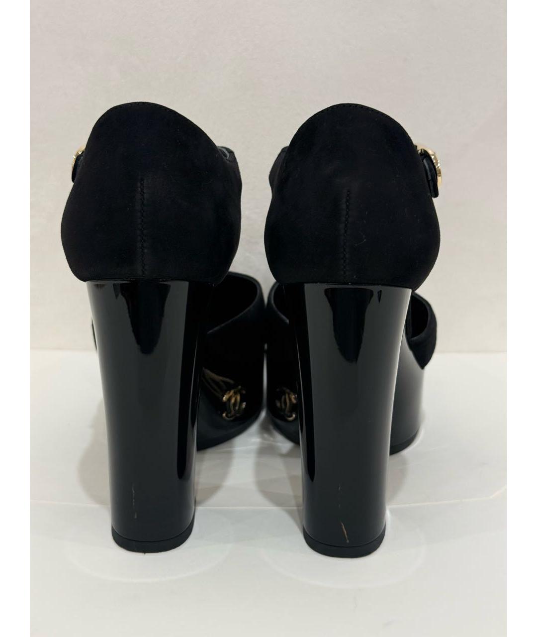 CHANEL Черные кожаные босоножки, фото 4