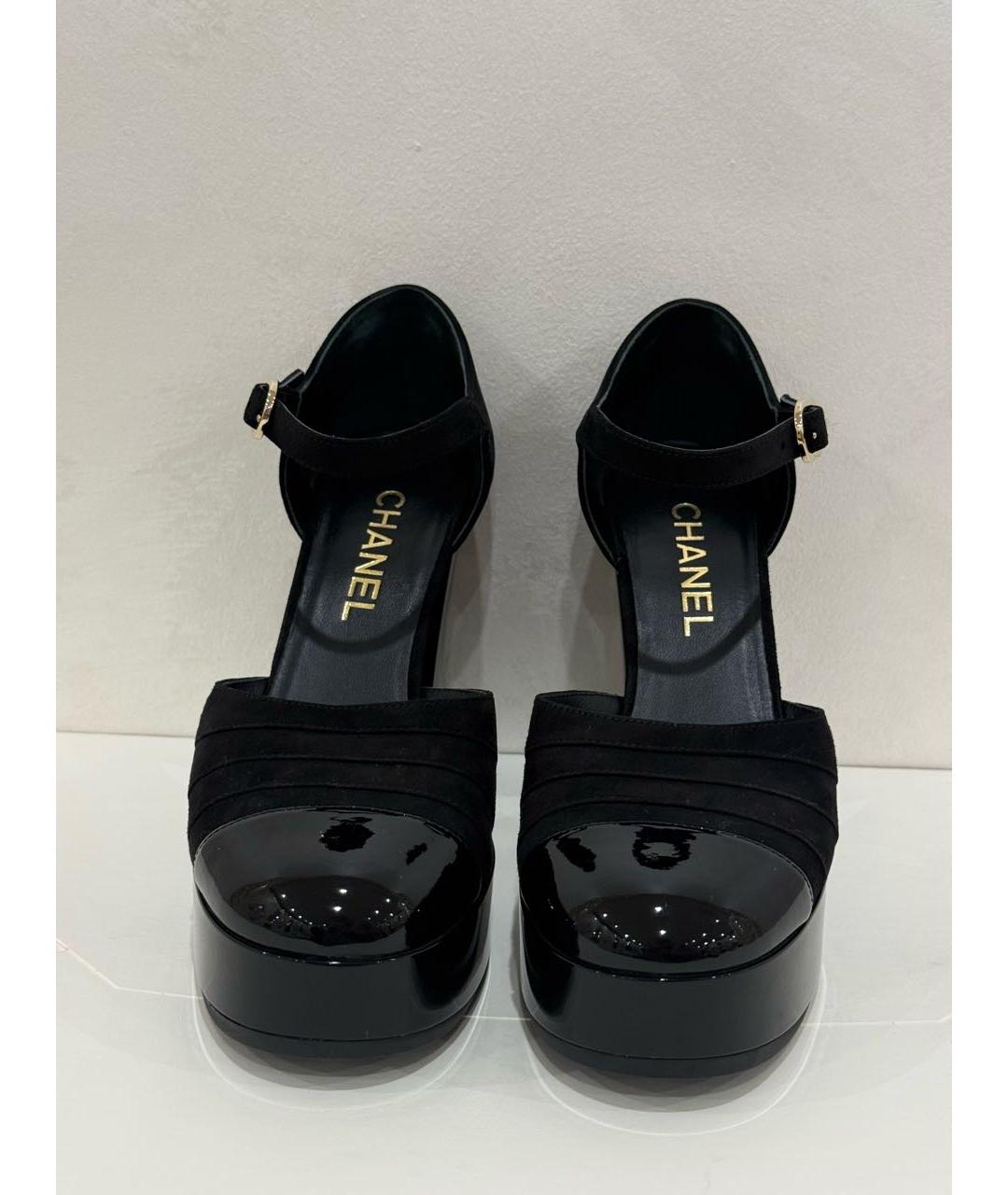 CHANEL Черные кожаные босоножки, фото 2