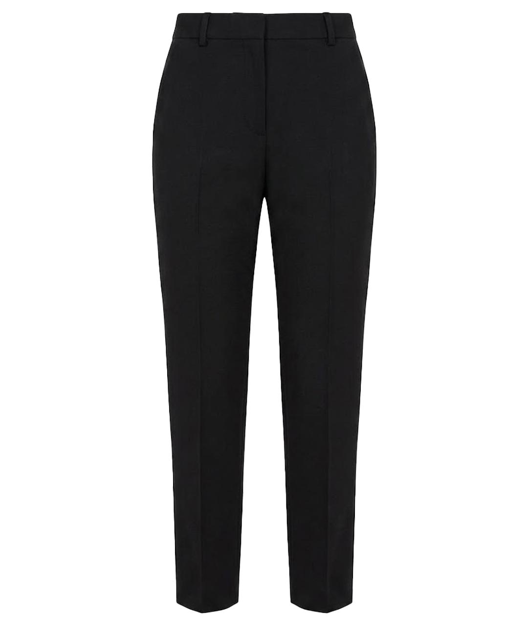 SPORTMAX Черные шерстяные прямые брюки, фото 1