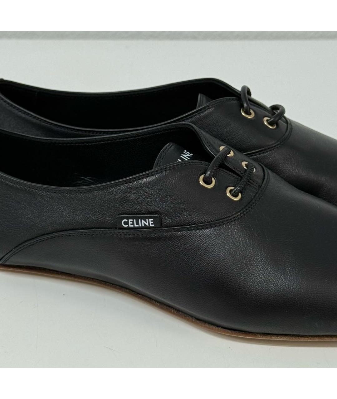 CELINE Черные кожаные мокасины, фото 7
