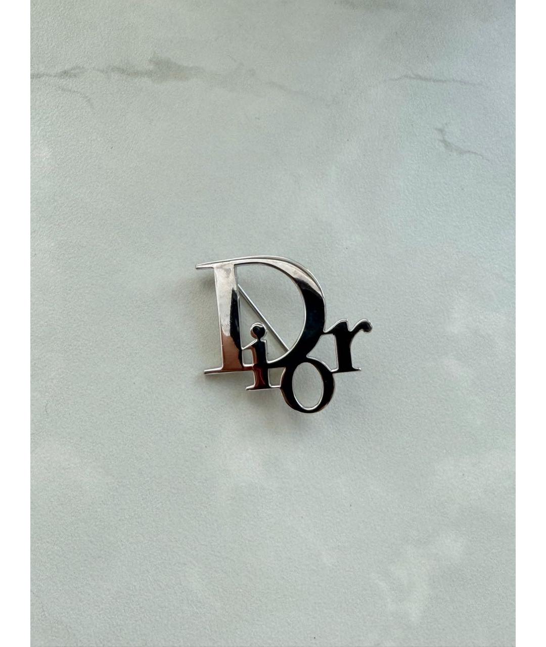 CHRISTIAN DIOR Серебряная металлическая булавка / брошь, фото 5