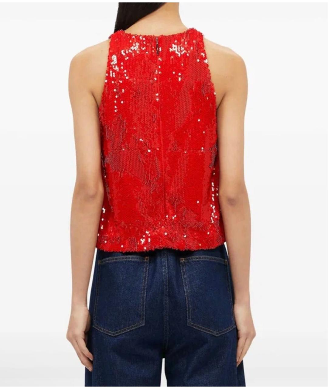 MSGM Красная полиэстеровая майка, фото 3
