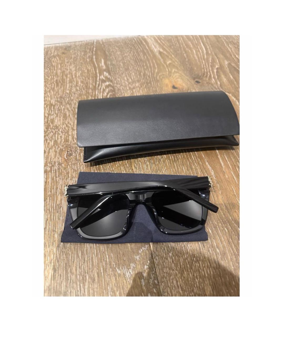 SAINT LAURENT Черные пластиковые солнцезащитные очки, фото 3