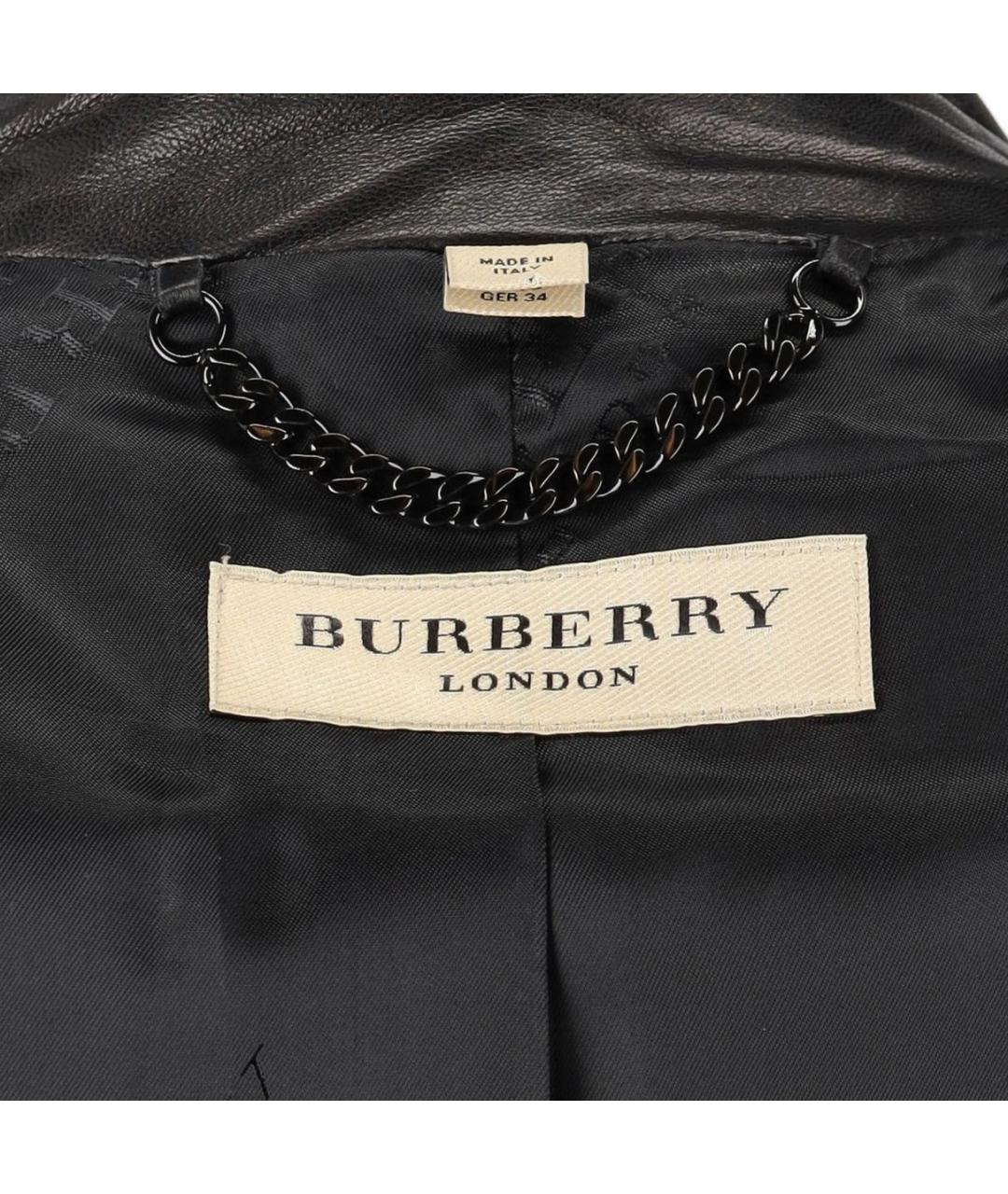 BURBERRY Черная кожаная куртка, фото 3