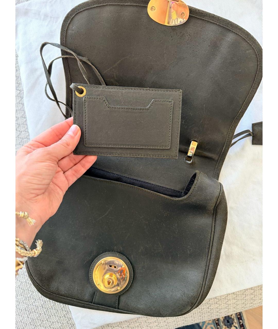 BALENCIAGA Антрацитовая кожаная сумка с короткими ручками, фото 3