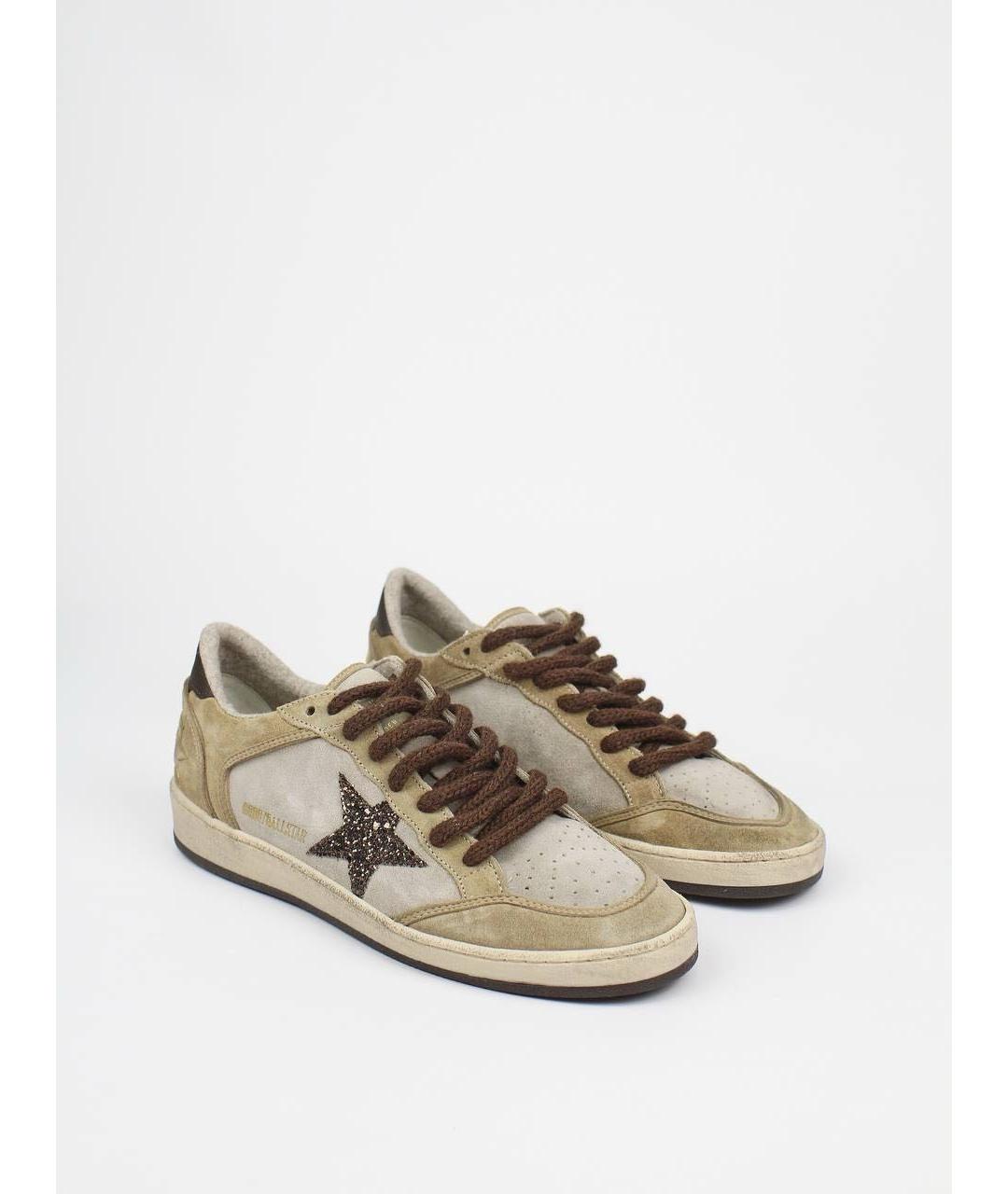 GOLDEN GOOSE DELUXE BRAND Бежевые замшевые кеды, фото 2