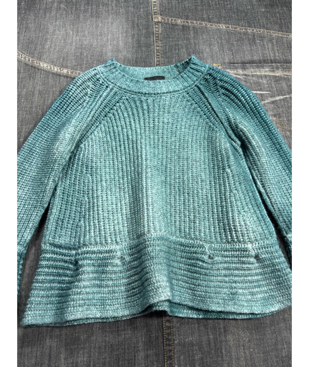 EMPORIO ARMANI Бирюзовый шерстяной джемпер / свитер, фото 4