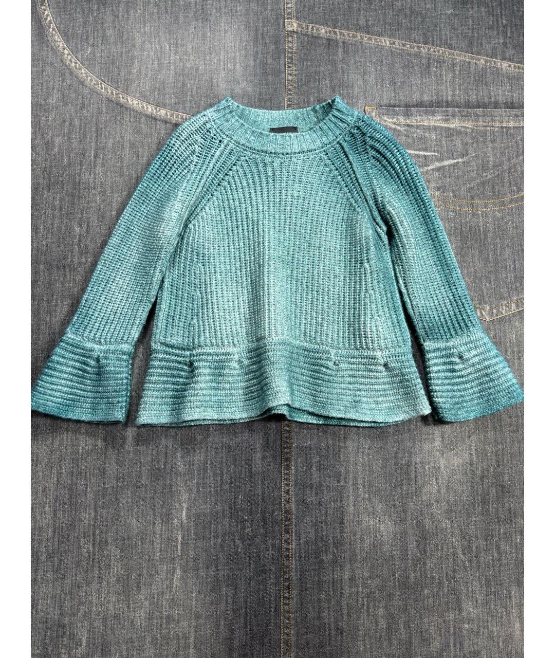 EMPORIO ARMANI Бирюзовый шерстяной джемпер / свитер, фото 3
