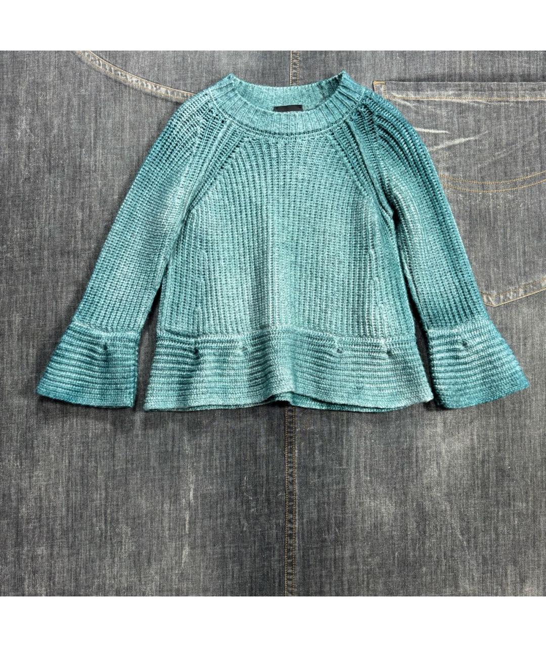 EMPORIO ARMANI Бирюзовый шерстяной джемпер / свитер, фото 9