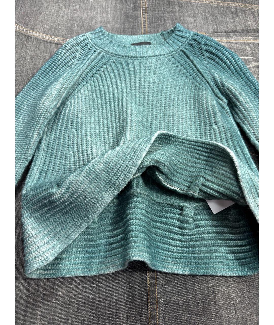 EMPORIO ARMANI Бирюзовый шерстяной джемпер / свитер, фото 5
