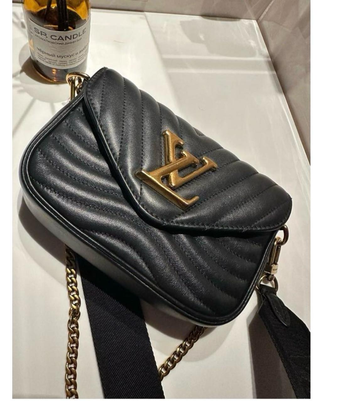 LOUIS VUITTON Черная кожаная сумка через плечо, фото 4