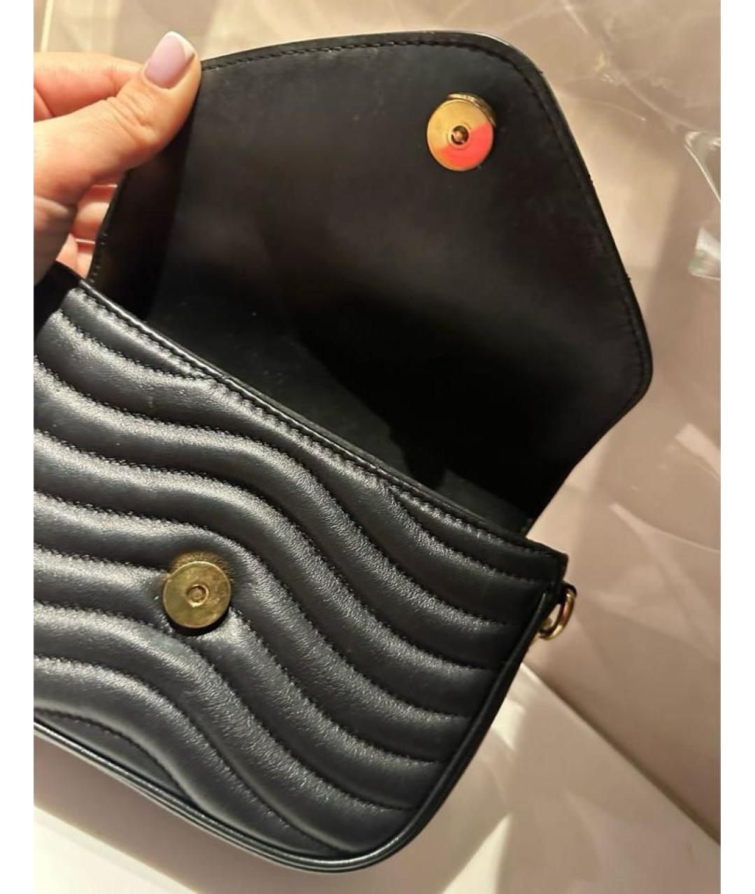 LOUIS VUITTON Черная кожаная сумка через плечо, фото 3