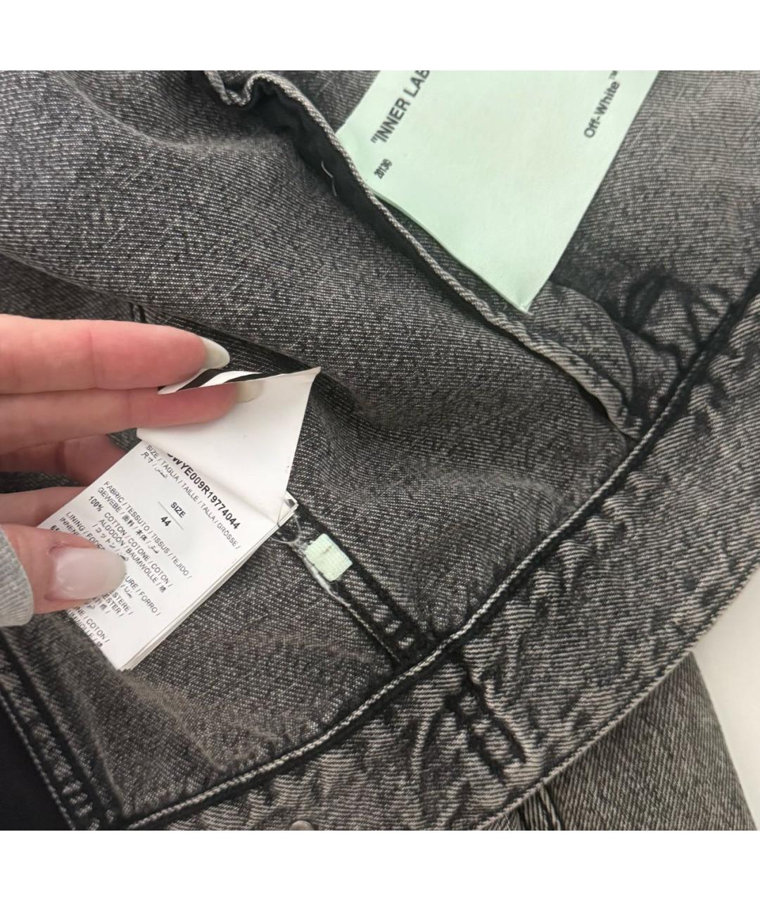 OFF-WHITE Черная деним куртка, фото 6