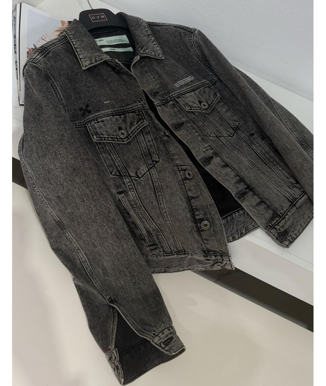 OFF-WHITE Черная деним куртка, фото 4