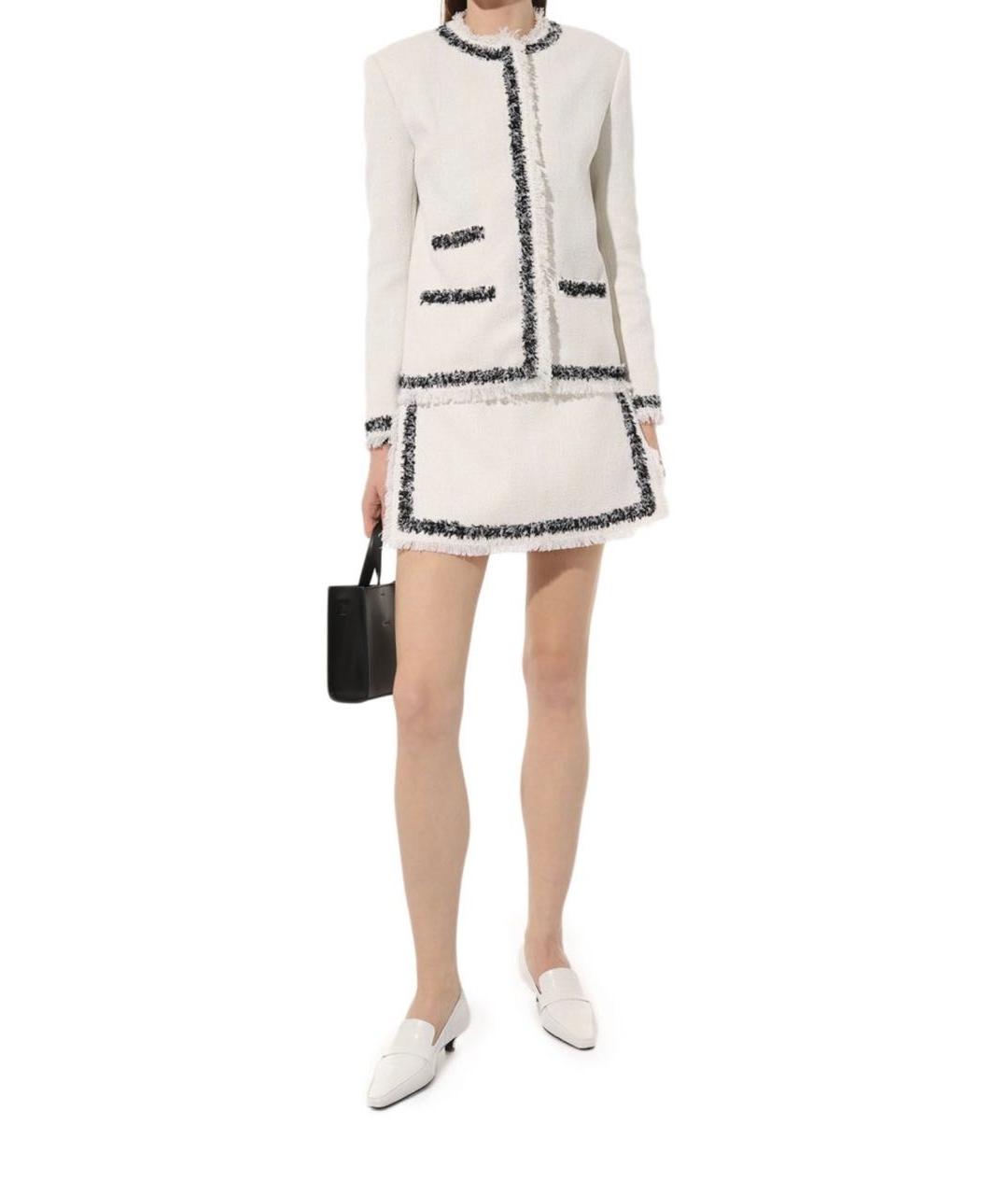 MSGM Белая хлопковая юбка мини, фото 5