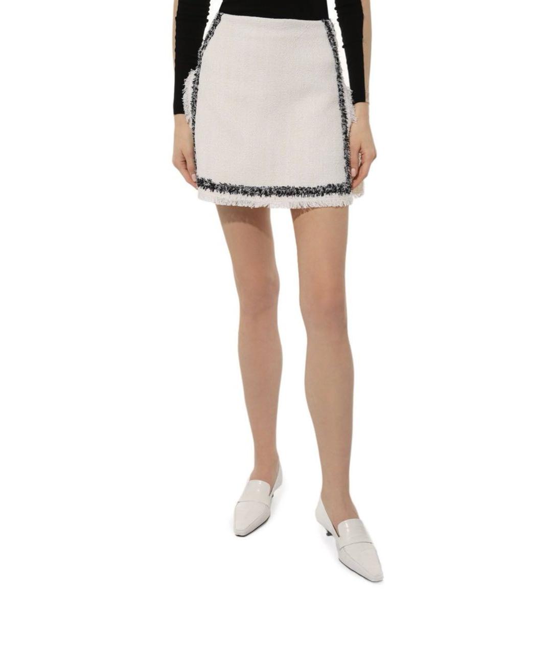 MSGM Белая хлопковая юбка мини, фото 2