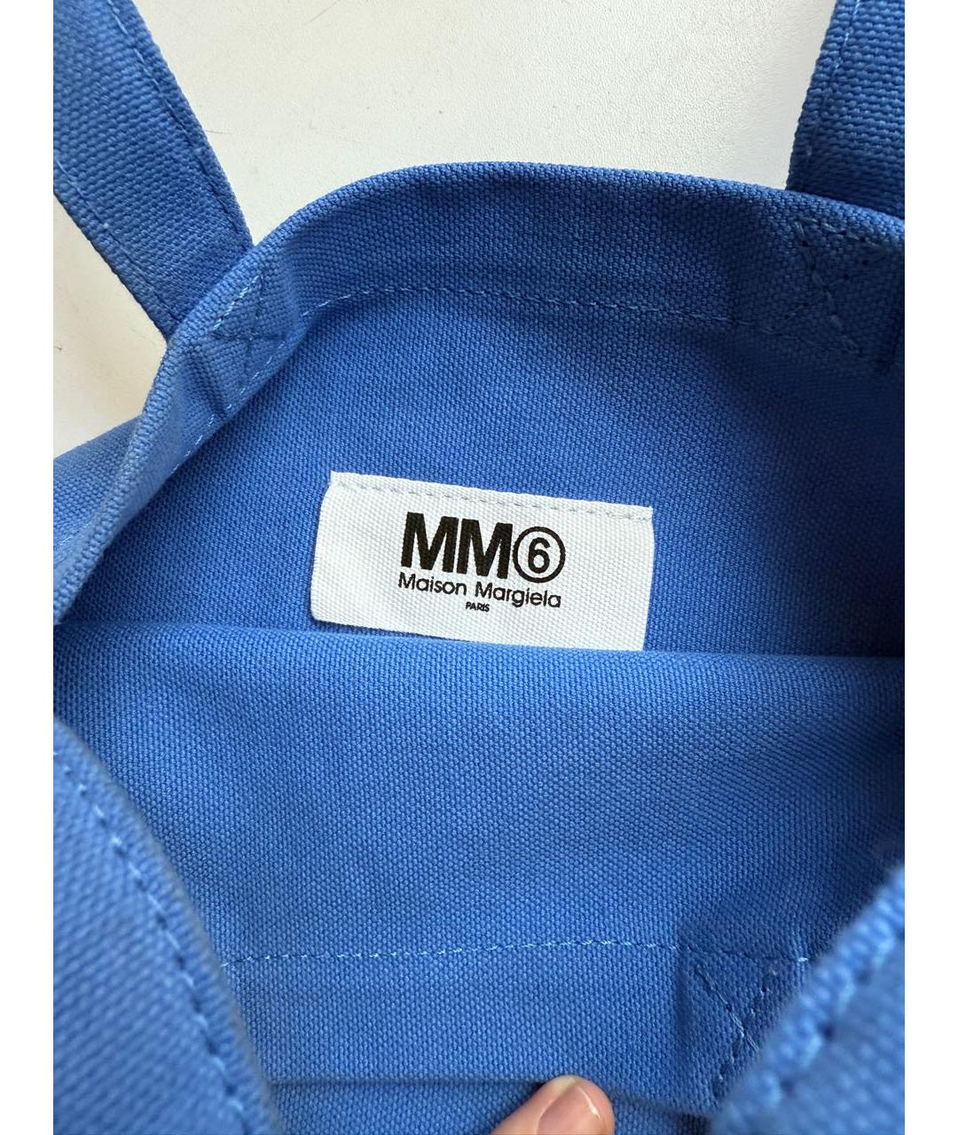 MAISON MARGIELA Синяя хлопковая сумка тоут, фото 4