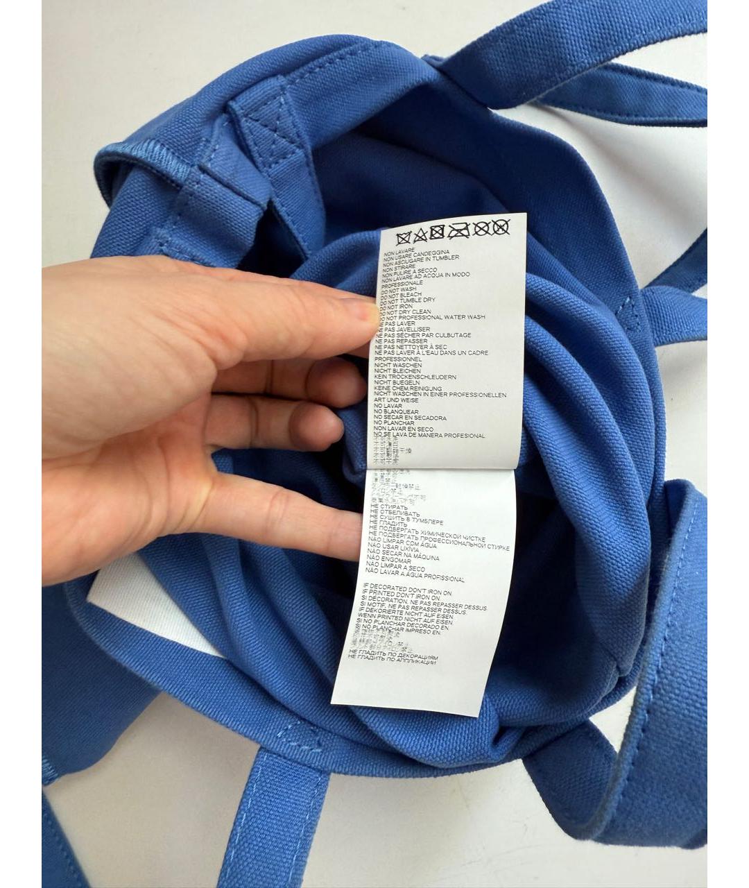 MAISON MARGIELA Синяя хлопковая сумка тоут, фото 6