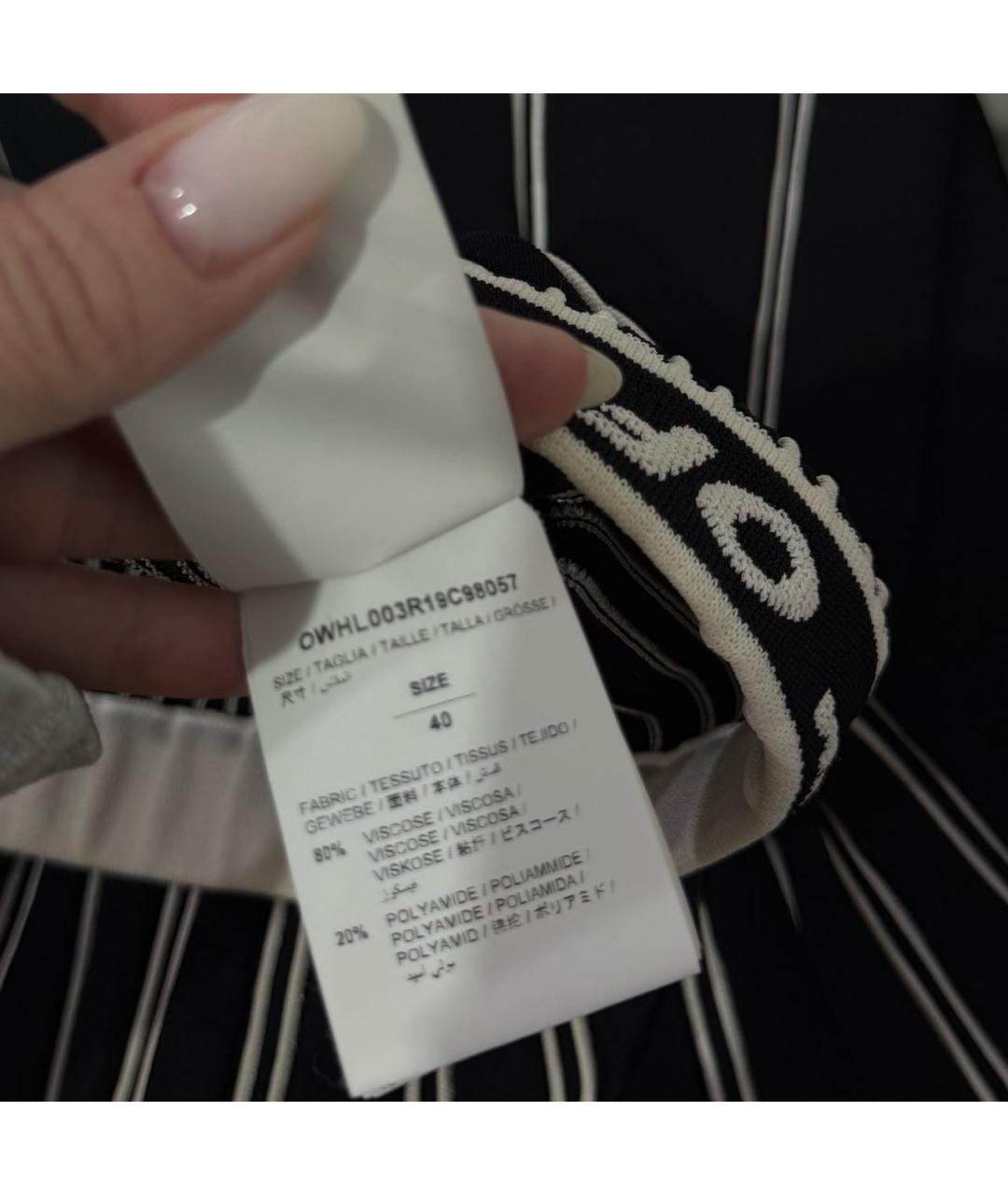 OFF-WHITE Черная вискозная юбка миди, фото 4