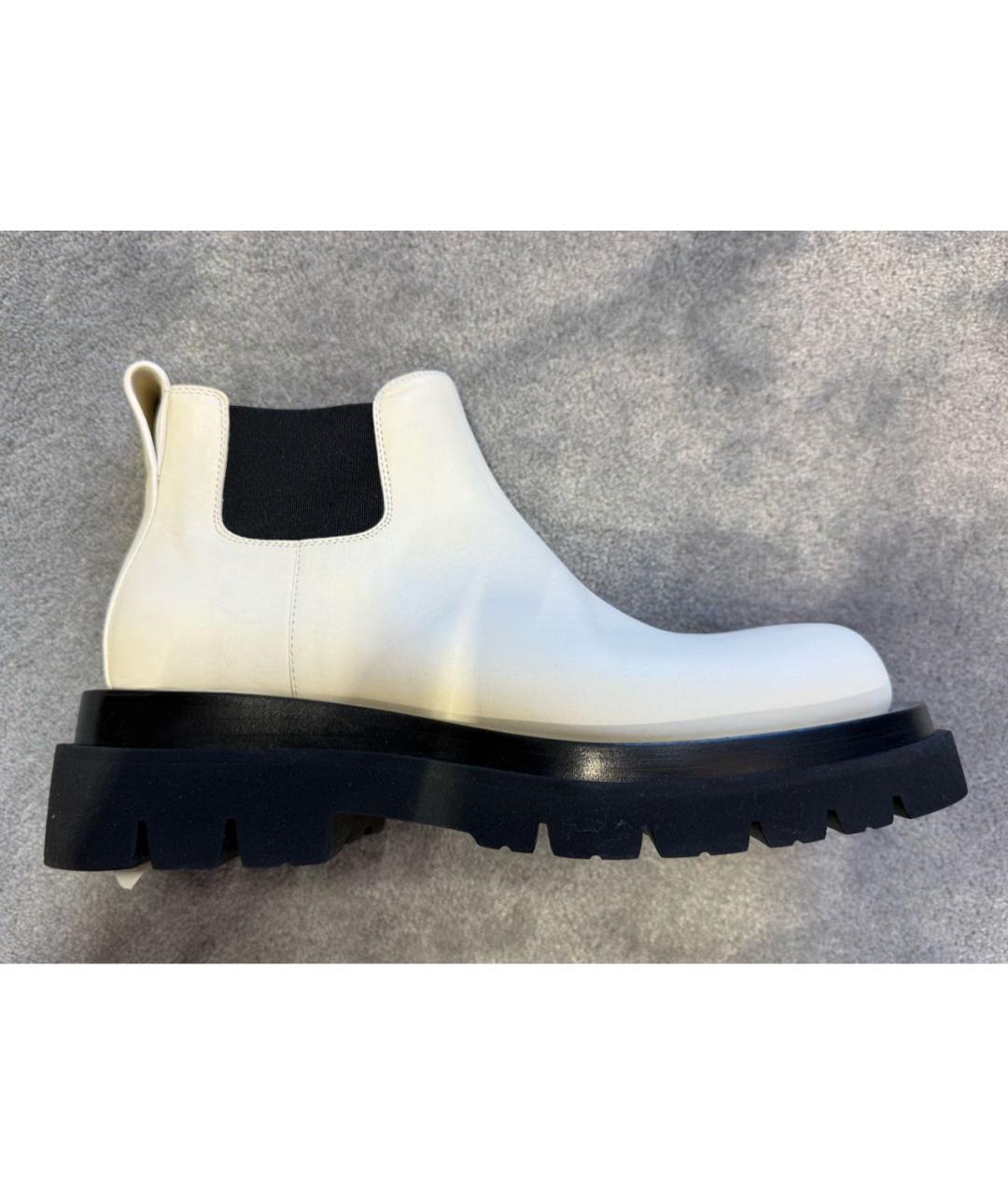 BOTTEGA VENETA Белые кожаные ботинки, фото 9