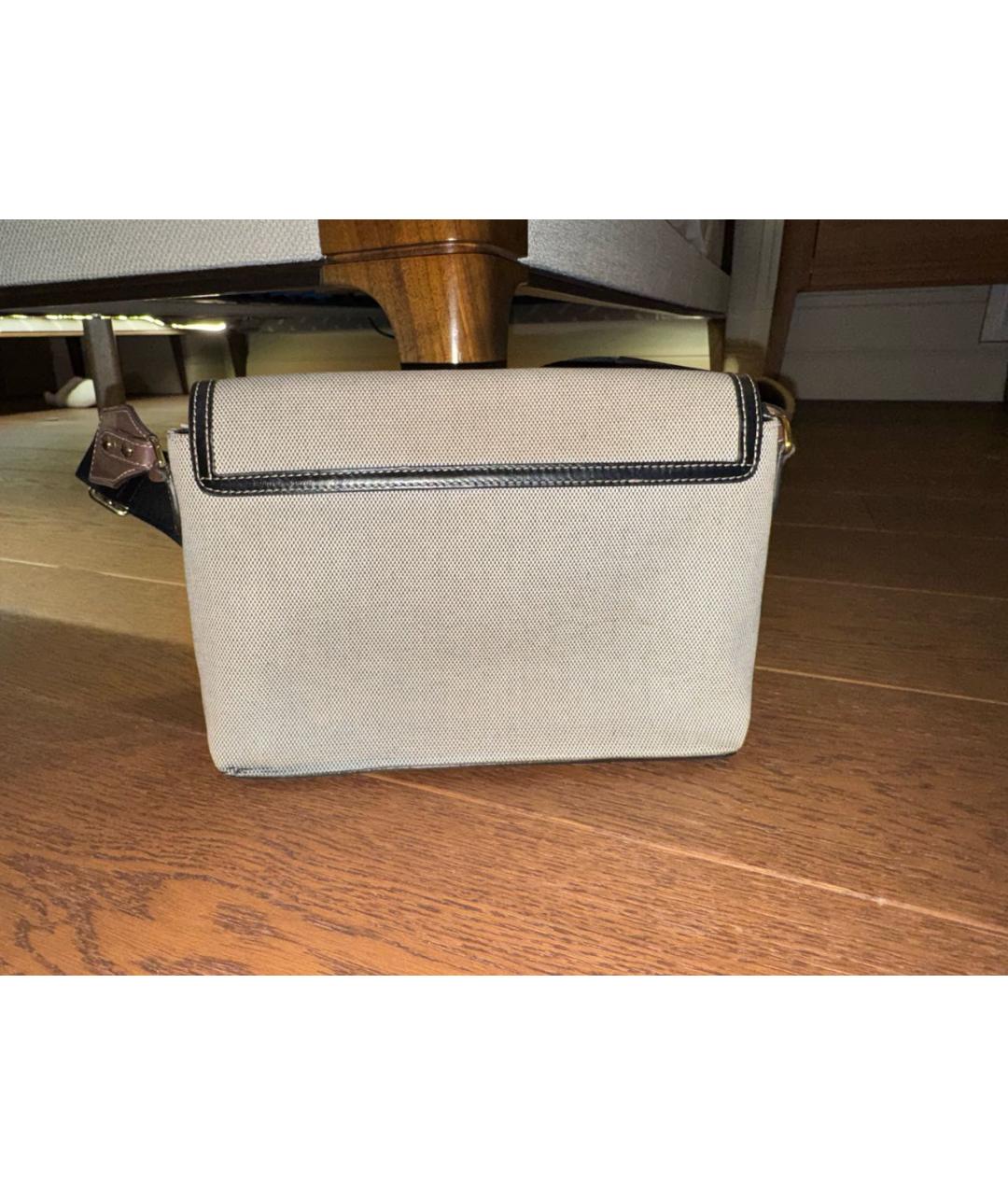 BURBERRY Бежевая тканевая сумка через плечо, фото 2