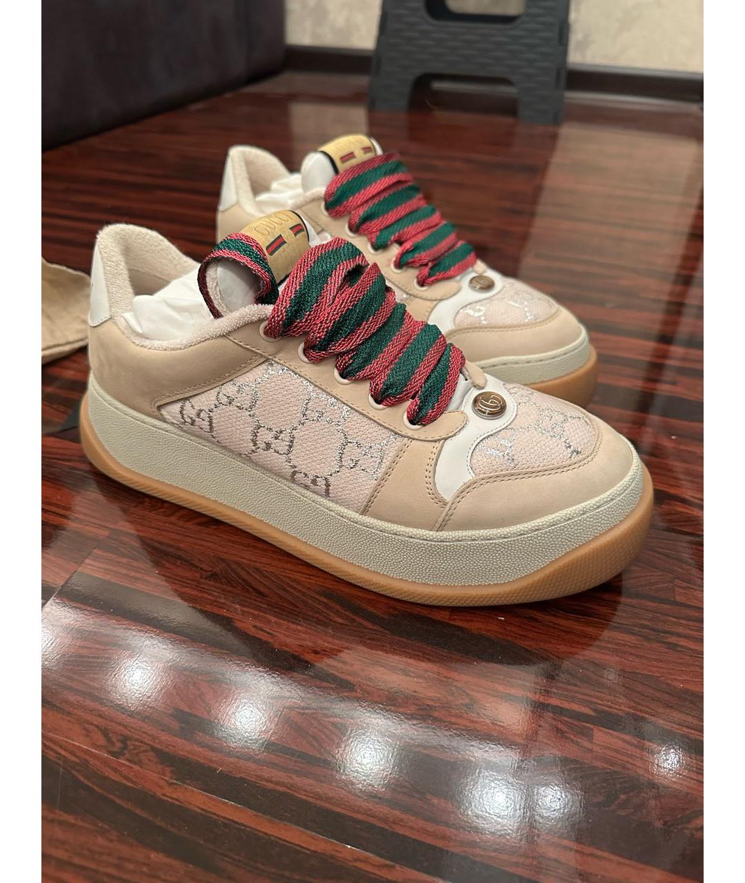 GUCCI Бежевые кроссовки, фото 3