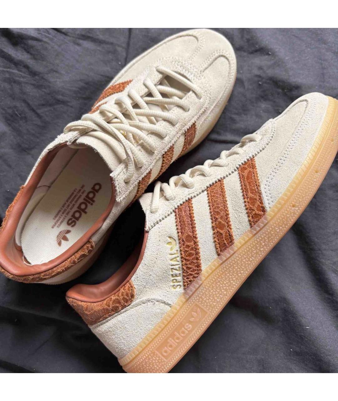 ADIDAS Бежевые замшевые кроссовки, фото 6