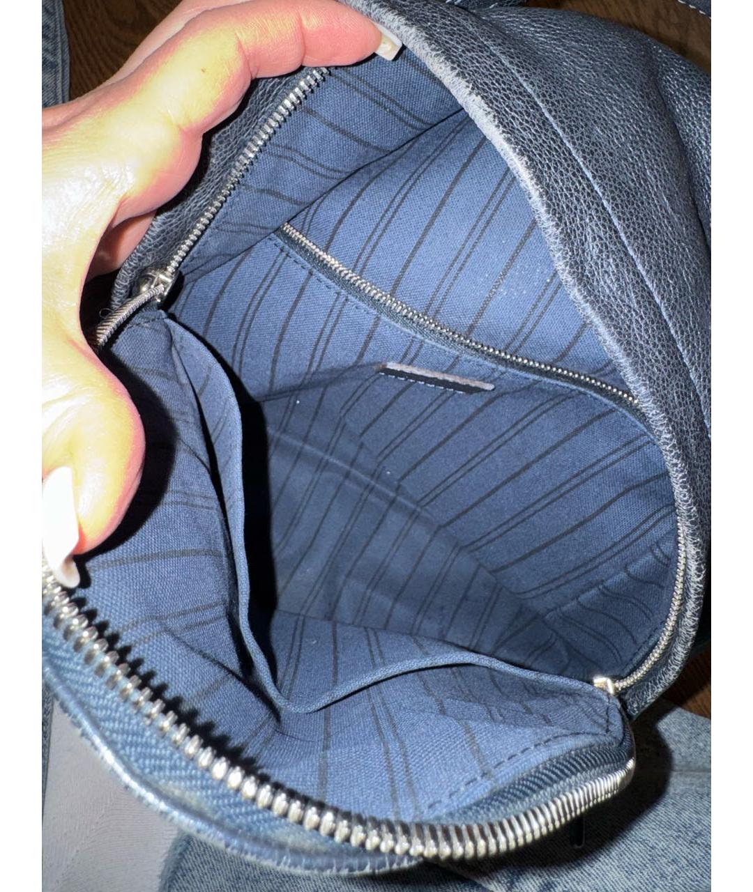 LOUIS VUITTON Темно-синий кожаный рюкзак, фото 6