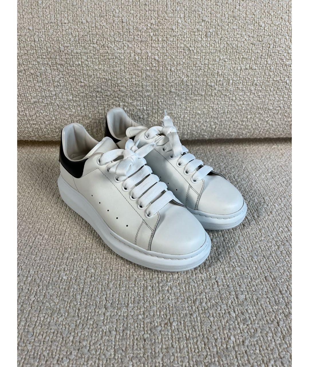 ALEXANDER MCQUEEN Белые кожаные низкие кроссовки / кеды, фото 6