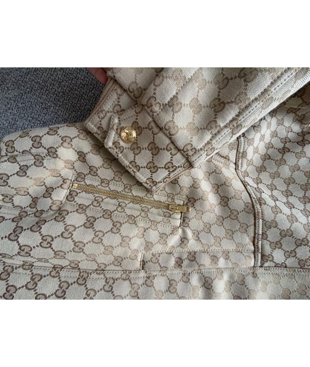 GUCCI Бежевая полиэстеровая куртка, фото 6