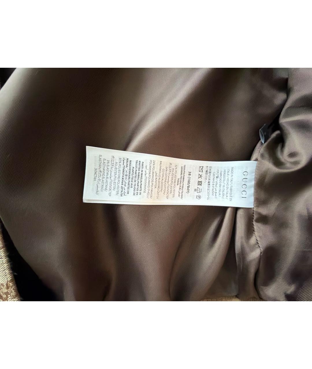 GUCCI Бежевая полиэстеровая куртка, фото 7