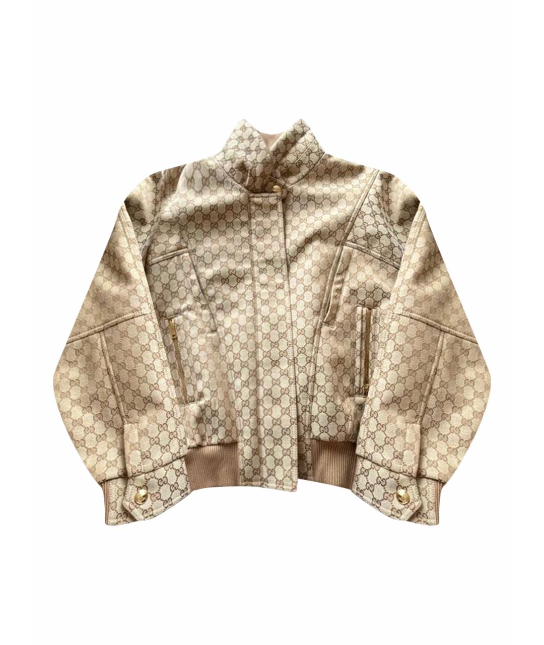 GUCCI Бежевая полиэстеровая куртка, фото 1