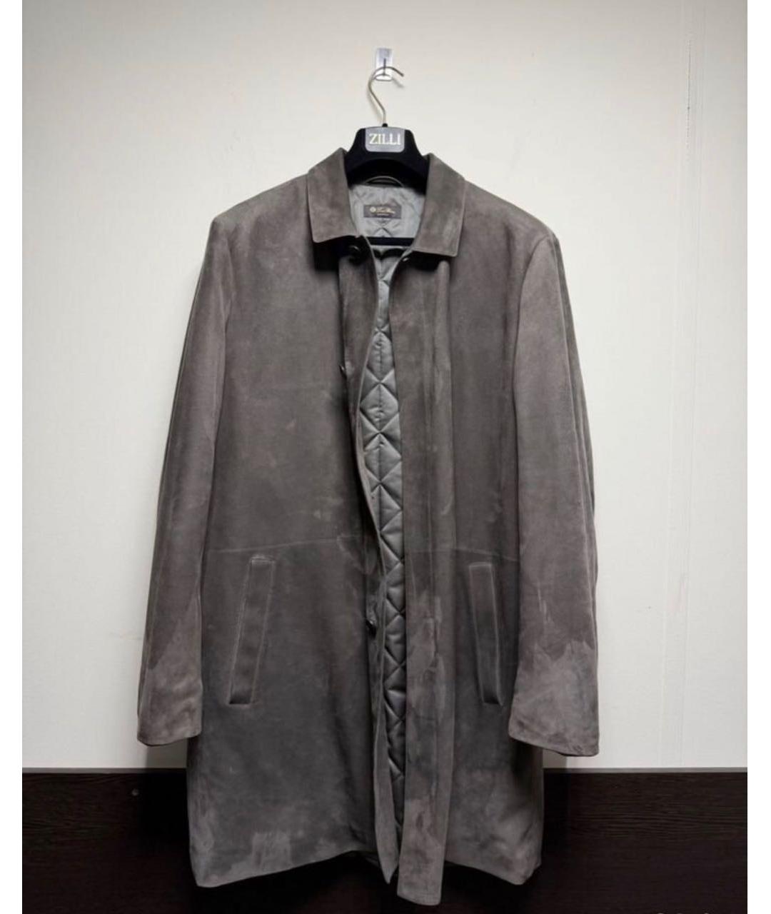 LORO PIANA Серая кожаная куртка, фото 8