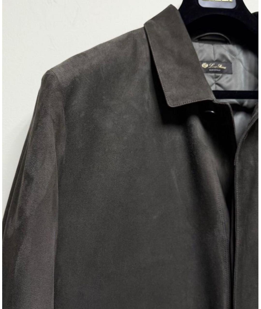 LORO PIANA Серая кожаная куртка, фото 4