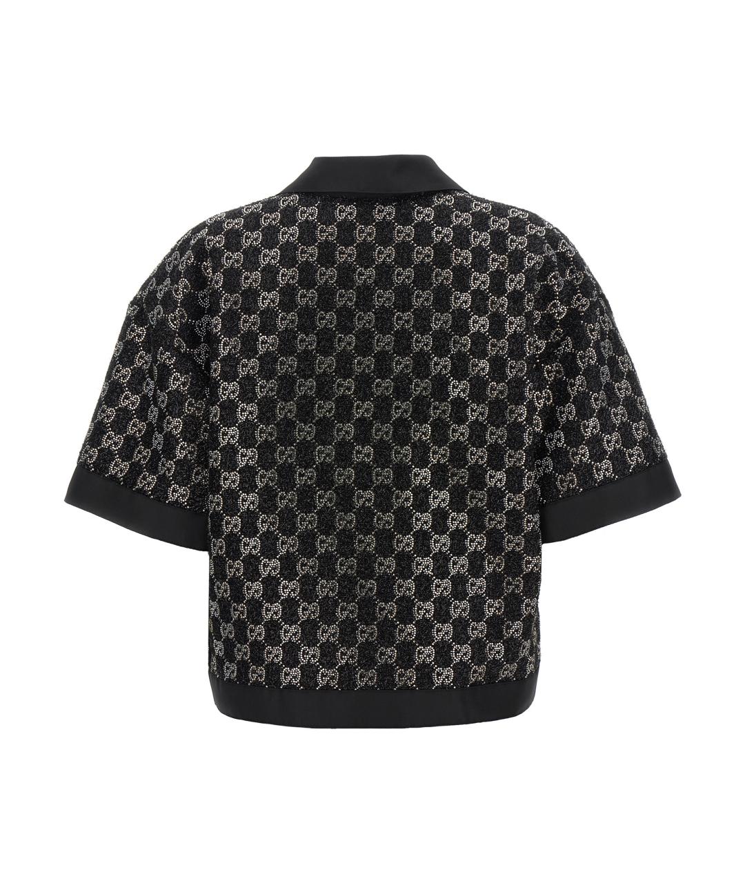 GUCCI Черная вискозная блузы, фото 2