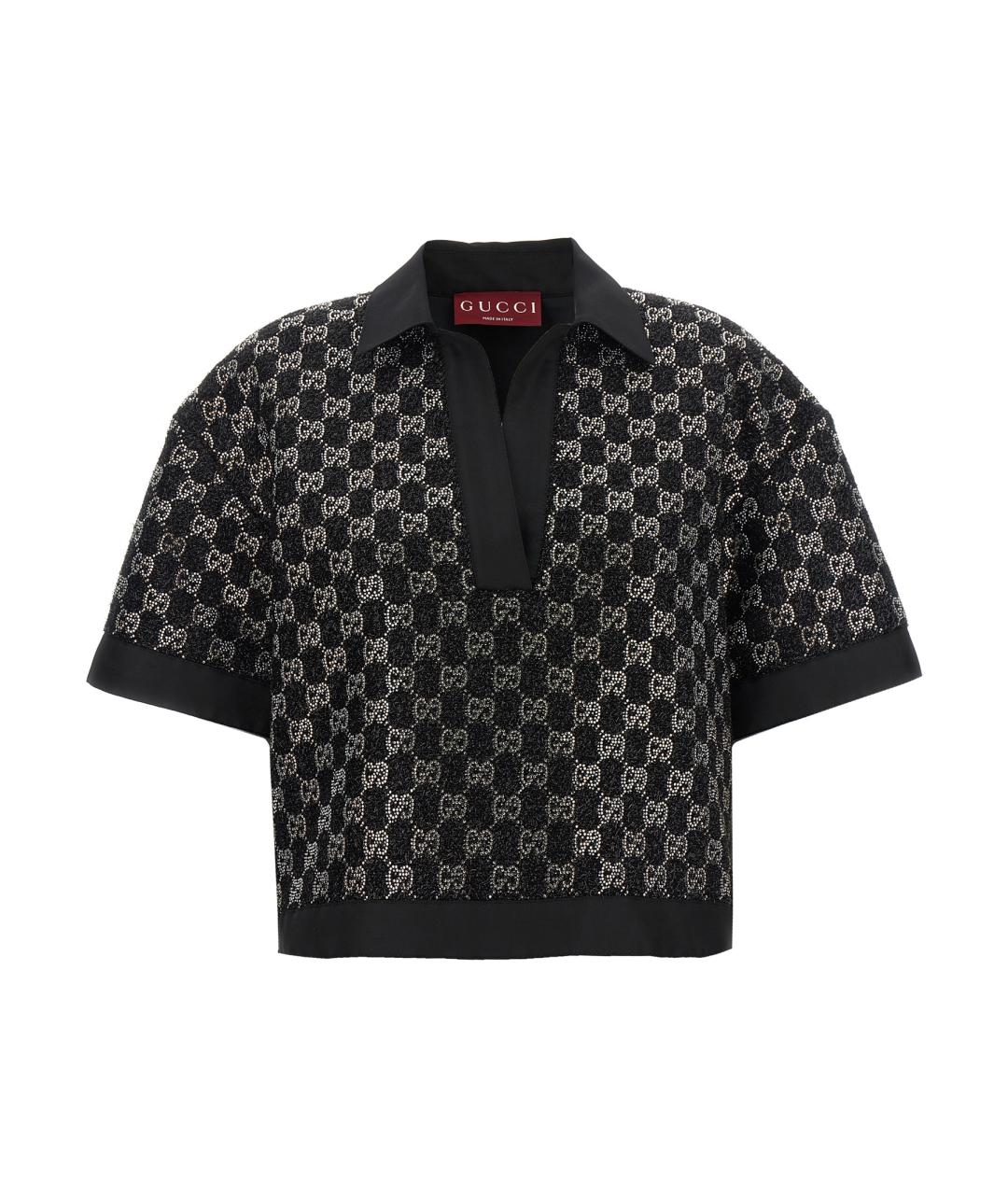 GUCCI Черная вискозная блузы, фото 1