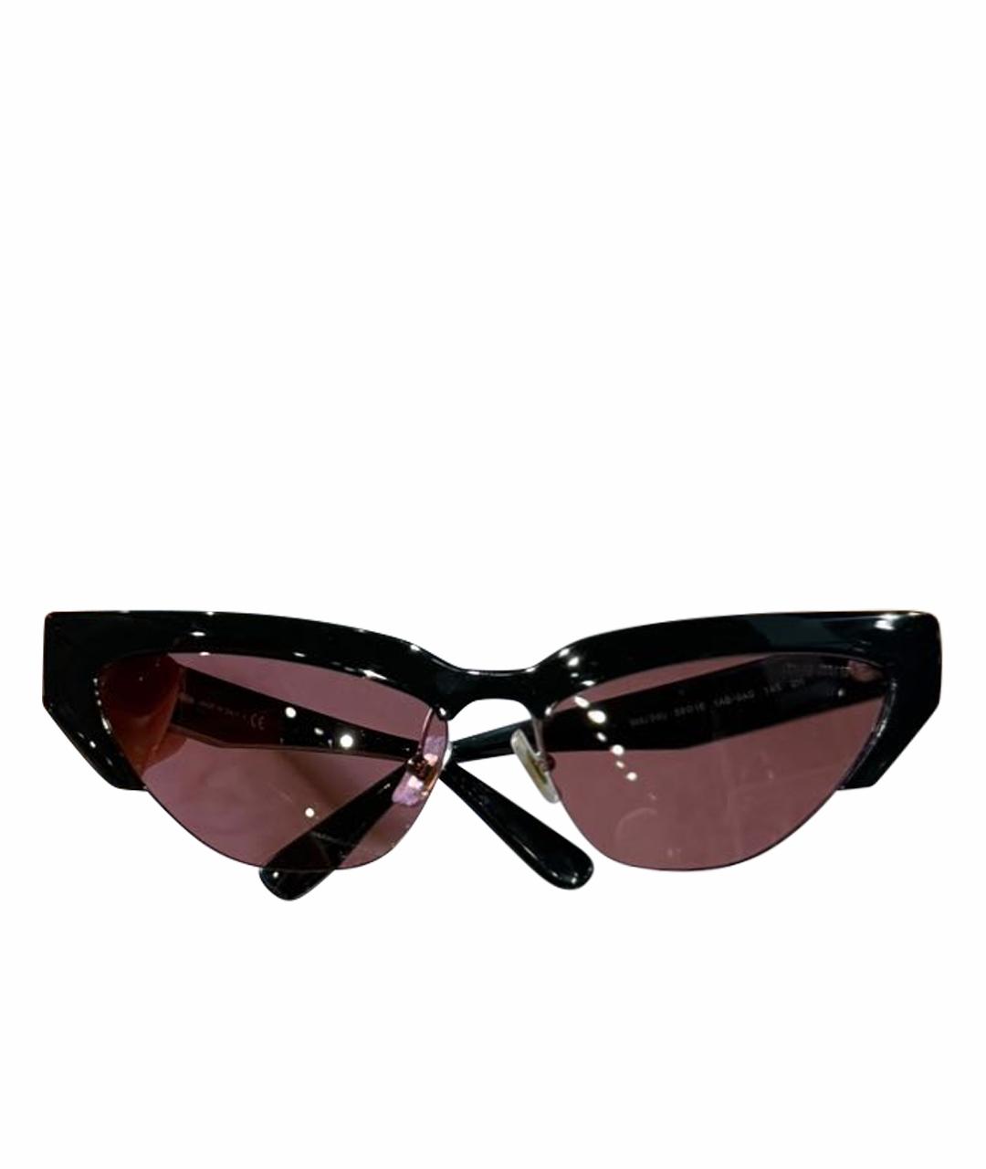 MIU MIU Черные пластиковые солнцезащитные очки, фото 1