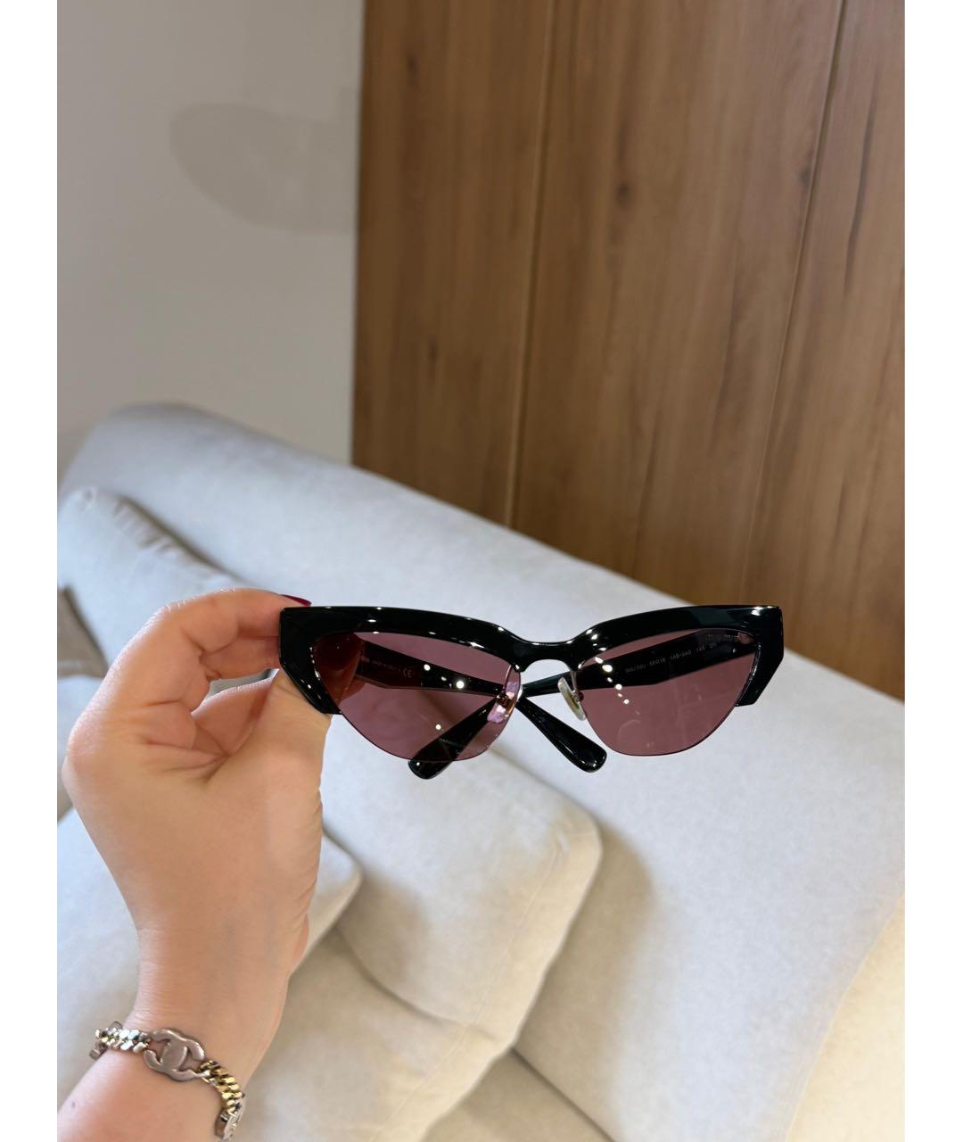 MIU MIU Черные пластиковые солнцезащитные очки, фото 3