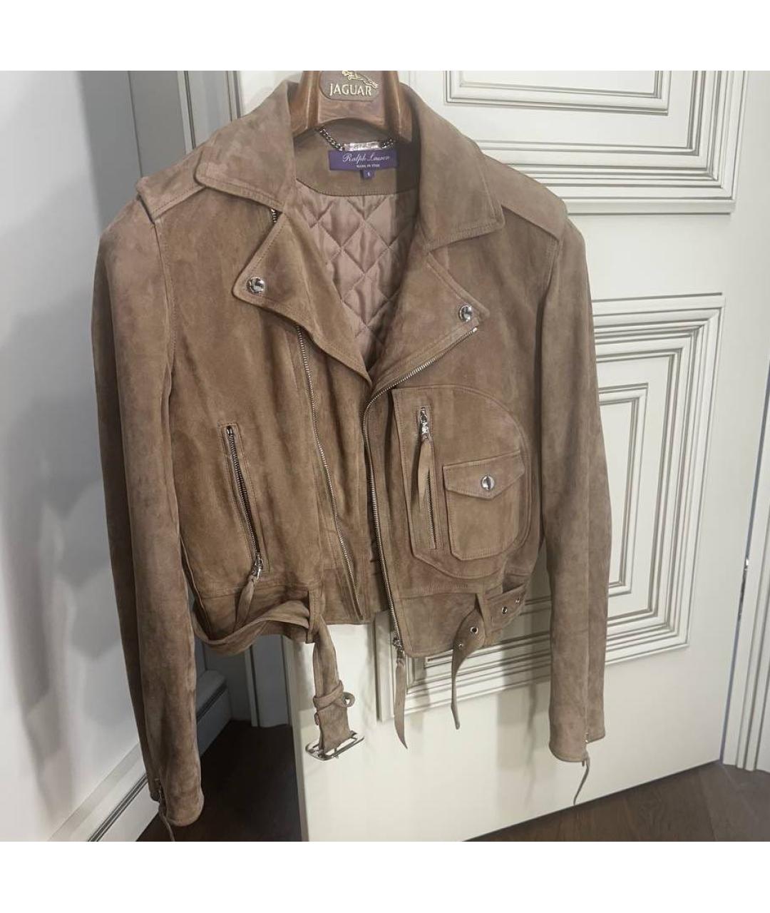 RALPH LAUREN PURPLE LABEL Бежевая замшевая куртка, фото 6