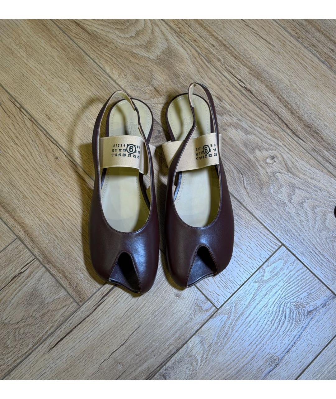 MAISON MARGIELA Коричневые кожаные сандалии, фото 3