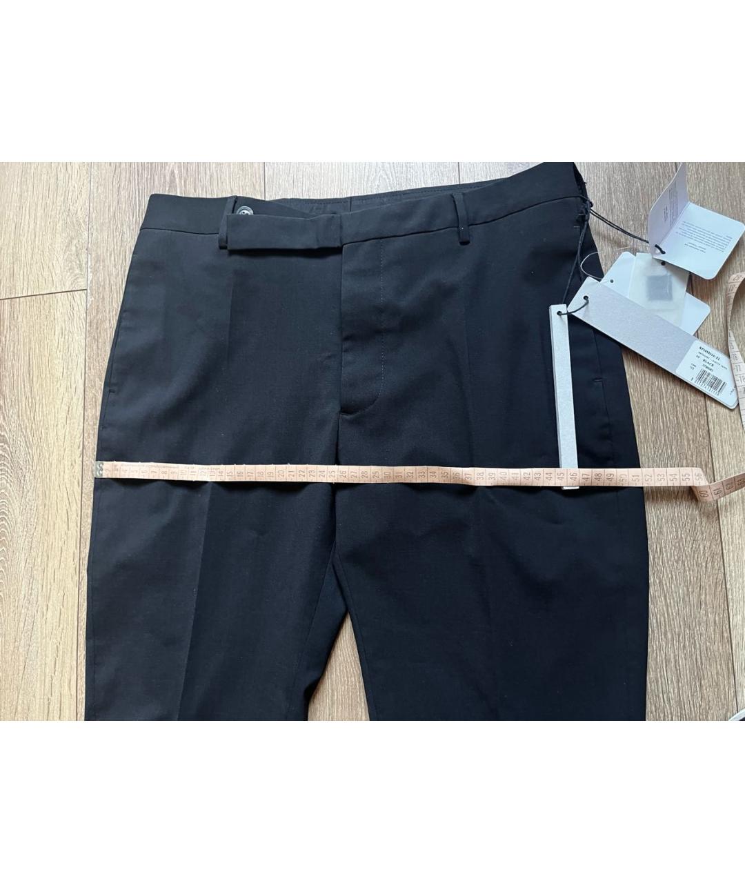 RICK OWENS Черные шерстяные классические брюки, фото 8