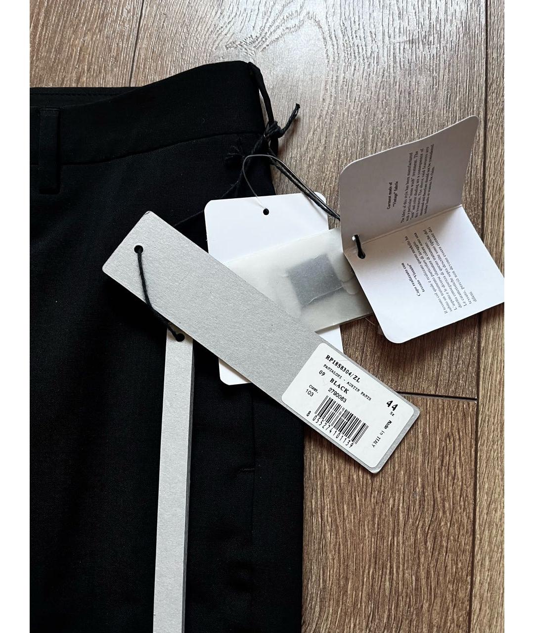 RICK OWENS Черные шерстяные классические брюки, фото 4