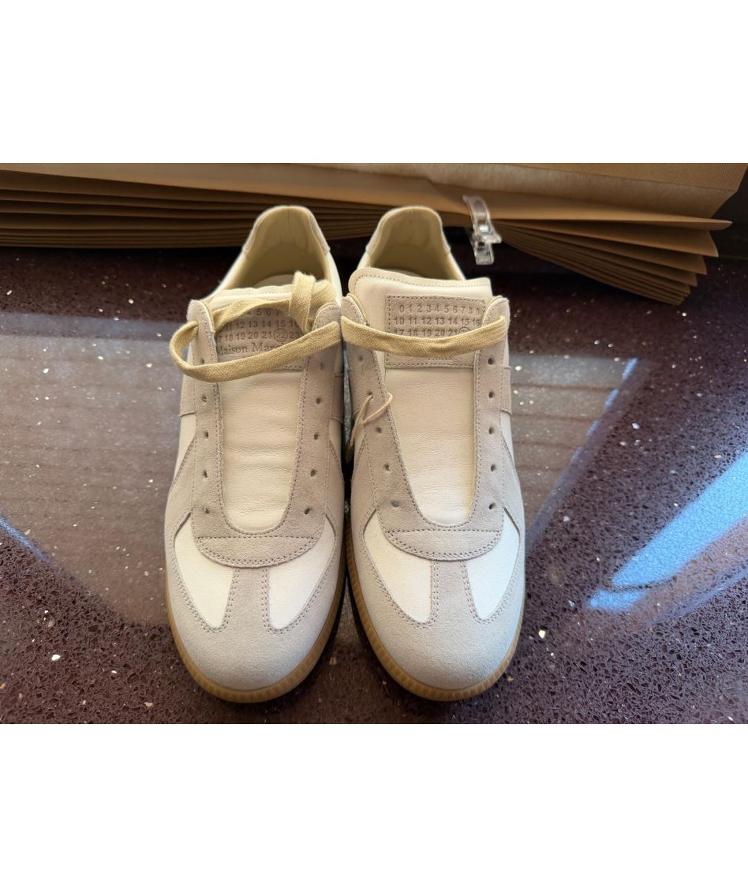 MAISON MARGIELA Белые кожаные кроссовки, фото 2