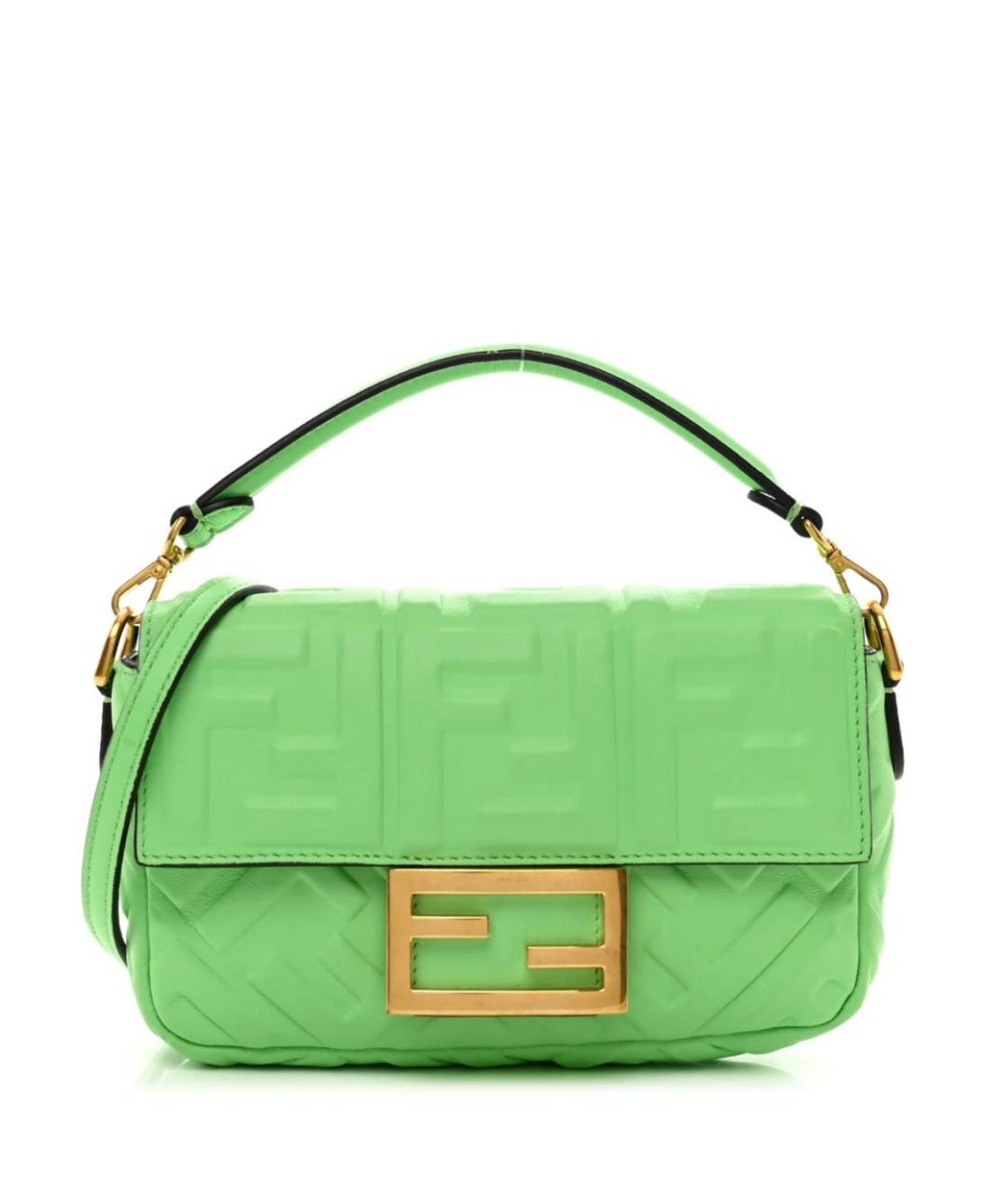 FENDI Зеленая кожаная сумка через плечо, фото 9