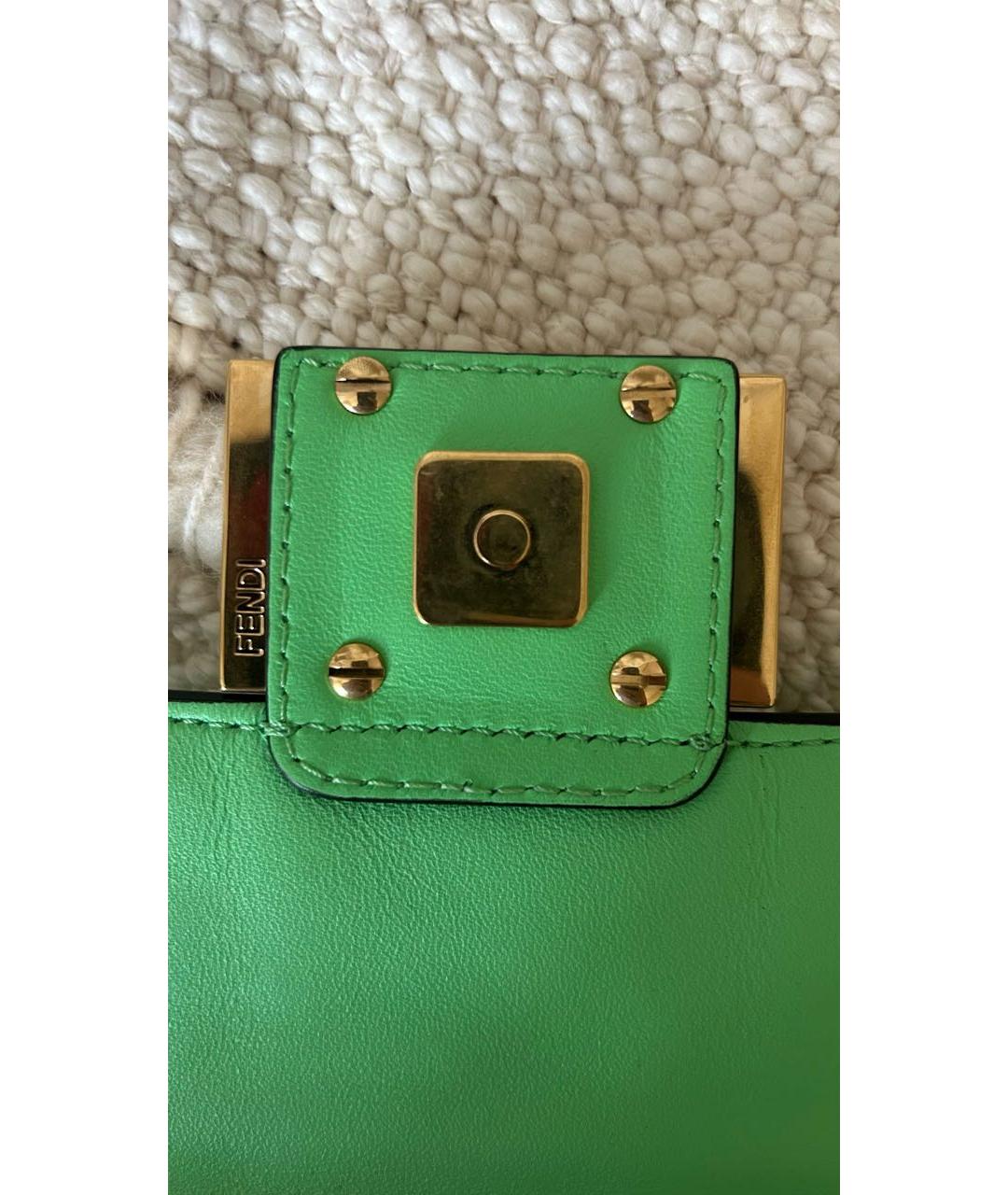 FENDI Зеленая кожаная сумка через плечо, фото 8