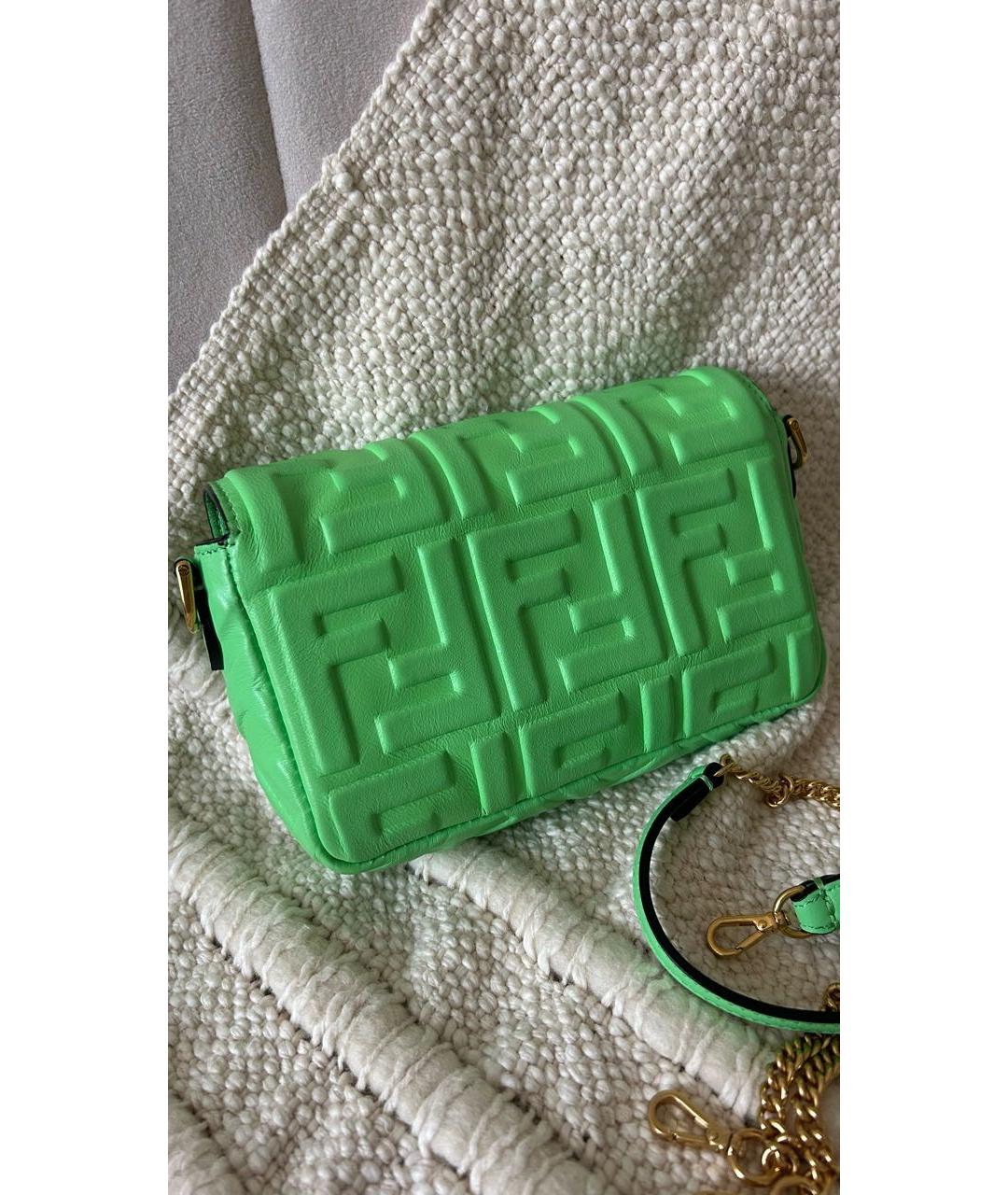 FENDI Зеленая кожаная сумка через плечо, фото 3