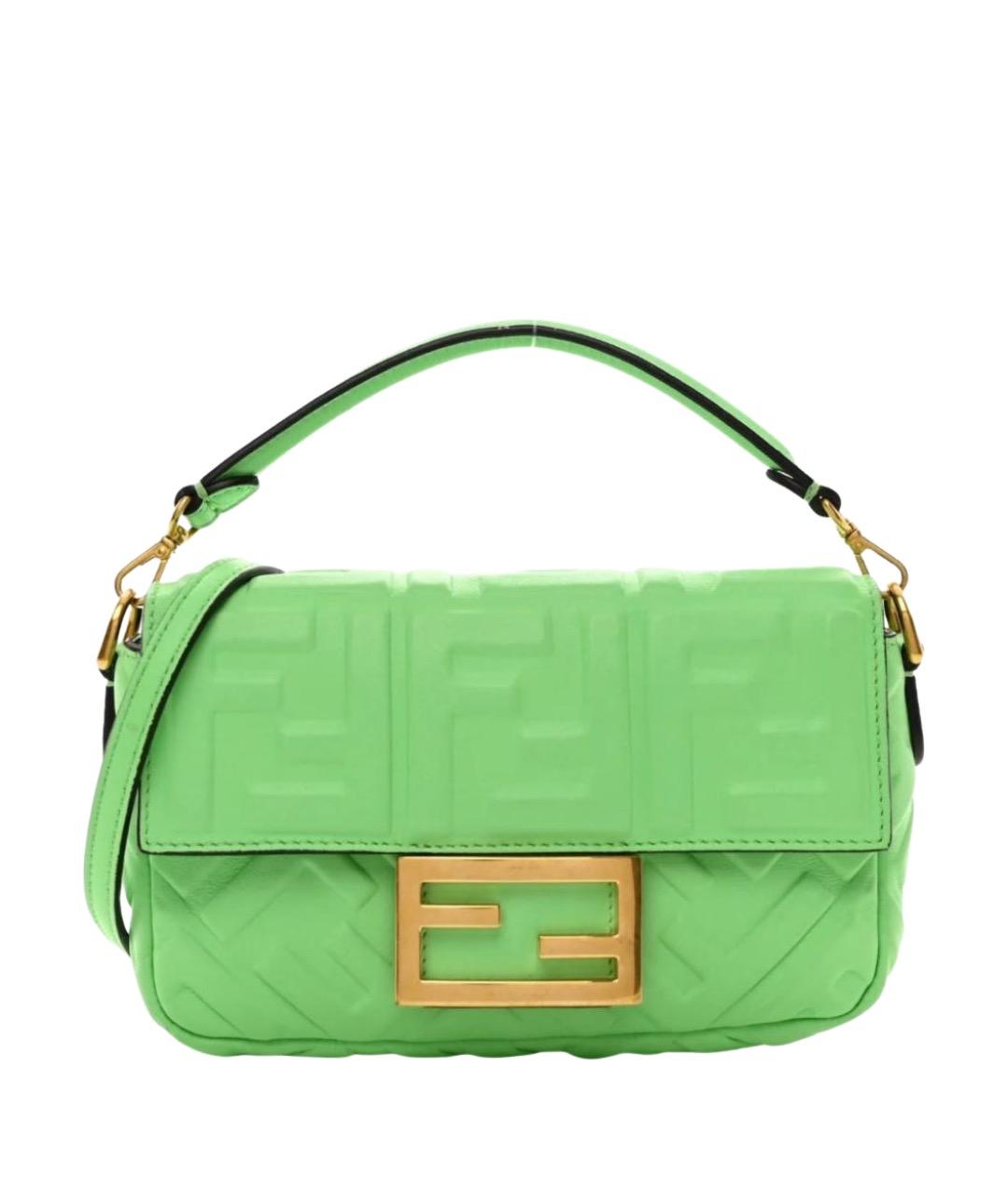FENDI Зеленая кожаная сумка через плечо, фото 1