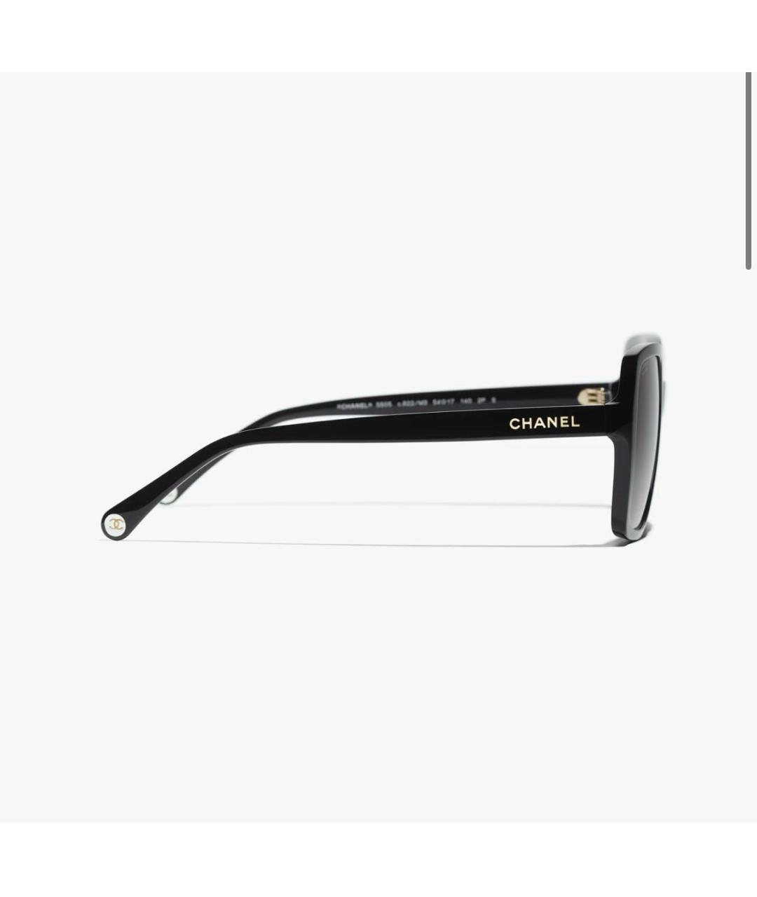 CHANEL Черные пластиковые солнцезащитные очки, фото 2