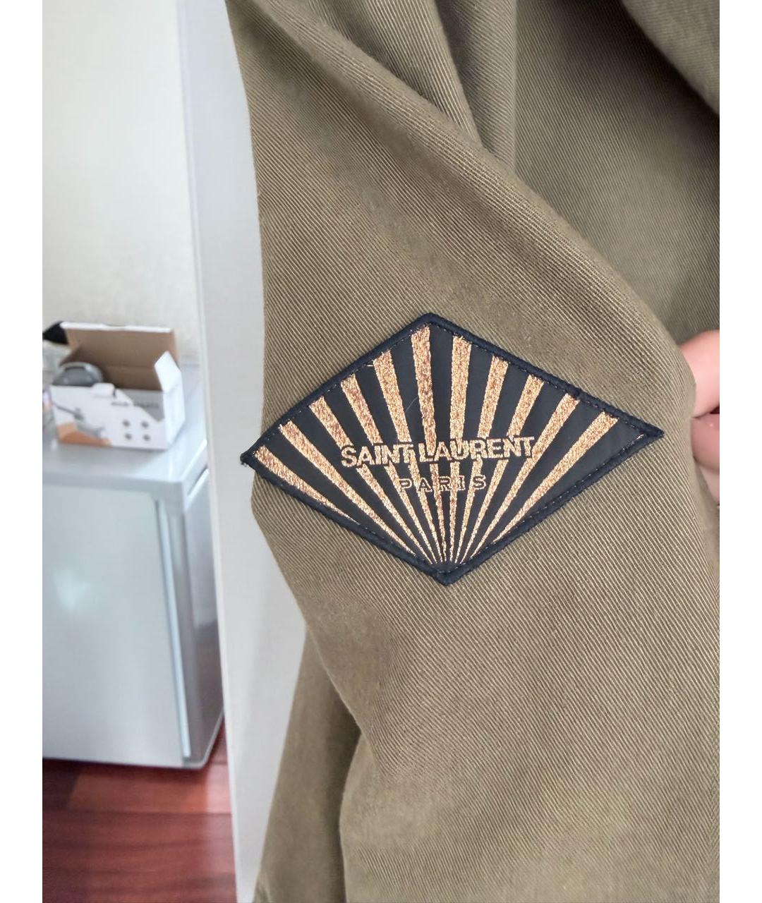 SAINT LAURENT Хаки хлопковая куртка, фото 4